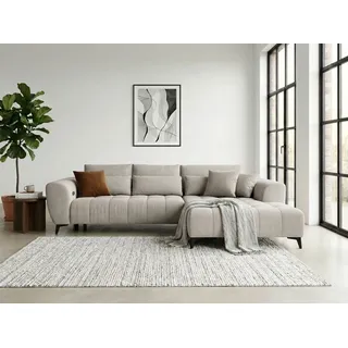 werk2 Ecksofa WERK2 "Garay, XXL-Liegefläche: elektrisch ausziehbar auf ca. 228×126 cm", natur, B:287cm H:64cm T:220cm, 92% Polyester, 8% Nylon, Sofas, Ecksofa, Luxus in Übergröße: XXL-Liegefläche, Komfort-Ottomane & stilvolle Füße