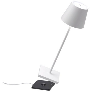 Zafferano LED Tischleuchte Poldina Pro - Kabellose, Dimmbare LED-Tischlampe aus Aluminium weiß