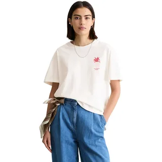 Marc O'Polo Marc OߴPolo DENIM Damen, T-Shirt mit Logo Relaxed fit, weiß, silky White), L - L
