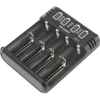VOLTCRAFT BC4 Rundzellen-Ladegerät LiIon, NiMH Mignon (AA), Micro (AAA), Baby (C), Sub-C, 10440, 16340, CR-123A, 17335, 17500