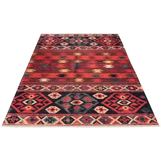 Obsession Teppich My Ethno 261, rechteckig, Höhe: 6 mm, recycelte Materialien, mit Fransen, waschbar, In- und Outdoor geeignet bunt 150 cm x 230 cm x 6 mm
