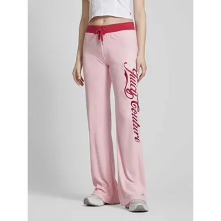 Flared Cut Sweatpants mit Label-Stitching Modell 'LISA', Pink, S