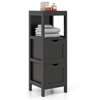 Fantask Schmaler Badezimmerschrank 30 x 30 x 89 cm Schwarz