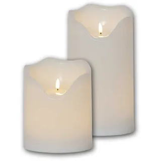 Star Trading XXL Outdoor LED Kerze GRAND, 3D Flamme, Jumbo Kerzen 2er Set, mit Timer