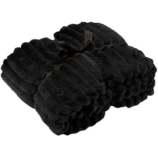 Dutch Decor Kuscheldecke 'Ricky' 150 x 200 cm Raven - Schwarz