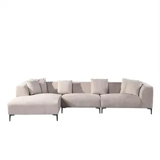 Home Deluxe Eckcouch Polyester 2-Sitzer Beige
