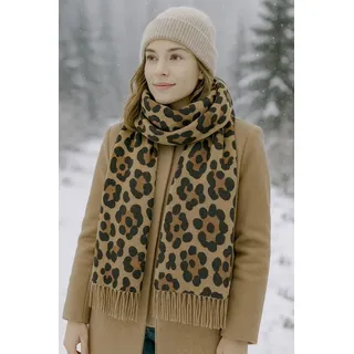 COLLEZIONE ALESSANDRO Modeschal Leopard, (1-St), aus wärmender, dicker Viskose braun