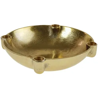 Werner Voss GmbH Adventskranz Kerzenleuchter Gyllene Gold Metall Schale Kerzenhalter Aktion