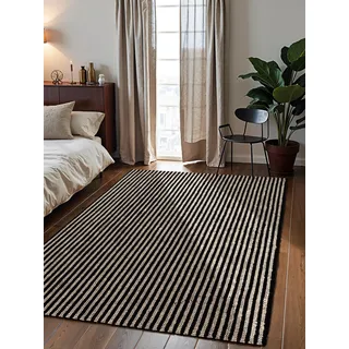 ELLE DECORATION Juteteppich Ebony", natur, elfenbein, schwarz, B:160cm H:10mm L:230cm, Jute, Teppiche, Teppich, Jute, Natur, Wohnzimmer, Esszimmer, Schlafzimmer, Flur, Modern, Boho