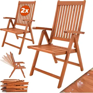 CASARIA Vanamo Gartenstuhl 55 x 70 x 106 cm braun klappbar 2 St.