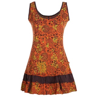 Vishes Tunikakleid Vishes - Damen Lagen-Look Jersey-Tunika Sommerkleid Träger-Kleid Elfen, Hippie, Ethno Style orange 36