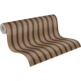 A.S. Création Vliestapete Holzpaneele 0,53 x 10 m 391098 Braun/Schwarz
