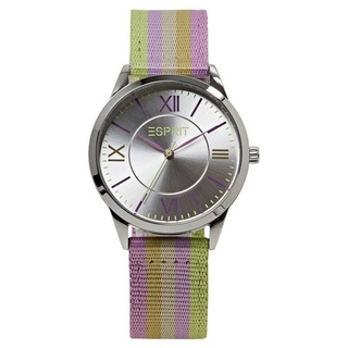 Esprit Chronograph Edelstahluhr mit gewebtem Armband silberfarben