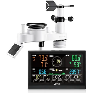 Vevor Wetterstation 7 in 1 7,5" VA-Display Drahtlos Schwarz