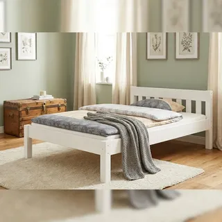 Erst-Holz Futonbett 140 x 200 cm weiß