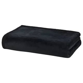 Wohndecke MOON Luxus Kuscheldecke Wolldecke 150x200/220x240, MOON Heimtextilien schwarz 220 cm x 240 cm