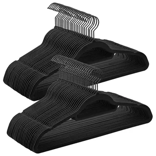 Songmics Kleiderbügel 50er Set, 43,5 cm lang, schwarz