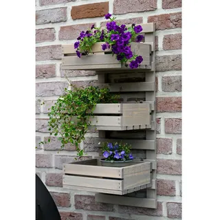 Wandregal Blumenregal Garten Blumenleiter 3 Stufig Pflanztreppe Wandmontage Holz