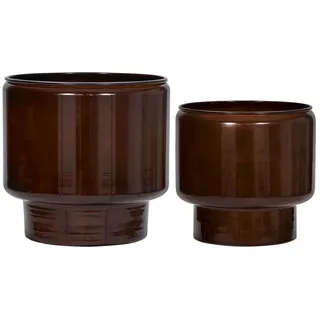 House Doctor - Pile Blumentopf, braun (2er-Set)