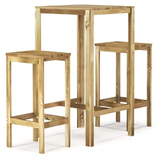 vidaXL 3-tlg. Gartenbar-Set Kiefernholz Imprägniert - Braun