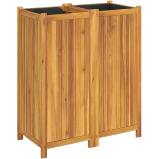 vidaXL Pflanzkübel mit Einlage 84x42x100 cm Massivholz Akazie