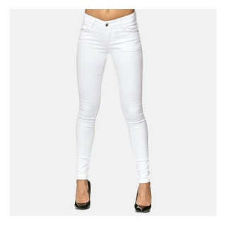 Elara Slim-fit-Jeans Elara Damen Stretch Hose Push Up Jeans (1-tlg) weiß 38