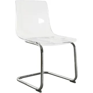 Stylife Schwingstuhl, Chrom, Transparent, Metall, Kunststoff, Rundrohr, C-Form, 48x86x50 cm, abwischbar, Esszimmer, Stühle, Esszimmerstühle, Schwingstühle