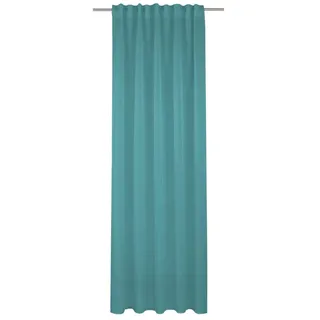 Sehlbach Fertiggardine mit Gardinenband, Voile Uni, Petrol, 135 x 245 cm GGardinen, Lichtdurchlässiger Stoff, Kürzungsband Inklusive, Verdeckte Schlaufen, Öko-Tex Zertifiziert