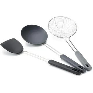 Joseph Joseph Nest Fusion Wok-Set 3-teilig Pfannenwender Silikon Edelstahl schwarz