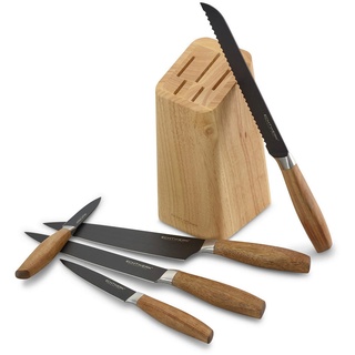 Echtwerk Messerblock, Akazie, Holz, Akazie, Kochen, Küchenmesser, Messersets