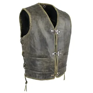 Alpha Speeds Lederweste Lederweste Herren Motorrad Leder Weste Biker Kutte Club Custom S