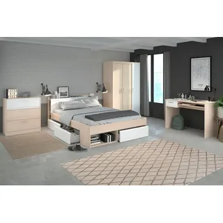 Parisot Schlafzimmer-Set Most 76" Akazie-Weiß