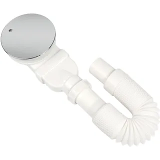 AQUENITH Ablaufgarnitur Dusche 90 mm,flach Duschablauf Siphon mit Geruchssperre,Haarsieb,Teleskopschlauch für Duschtasse Duschwannen