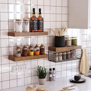 Schwebende Wandregale Fürs Badezimmer – Regale Im Landhausstil Über Der Toilette. Kleines 3er-set, 40 Cm (16 Zoll) Breit.