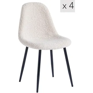 Möbel Kraft Esszimmerstuhl Nordlys Textil weiß 4er Set