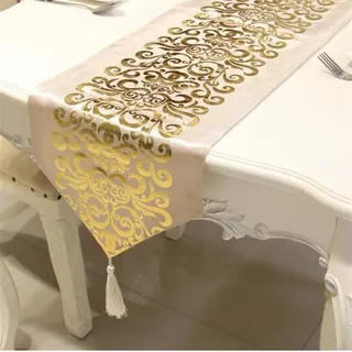 Tischläufer Home Tischwäsche NEU Europäischer Luxus-Samt Vergoldeter Tischläufer Tischdecke Bestickte Gloden Tischläufer Tischflagge Dinner Mats Home Textile Für Partys, Hochzeiten, Esstische