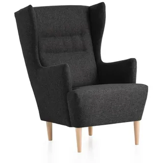 XDREAM Ohrensessel Olaf, Relaxsessel, Loungesessel, Cocktailsessel, Polstersessel (1-St), gepolstert, in Cord und weitere Stoffe, frei im Raum stellbar grau