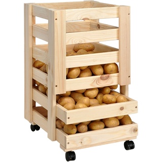 Haushalt International Holz Vorratskiste für Obst & Kartoffeln
