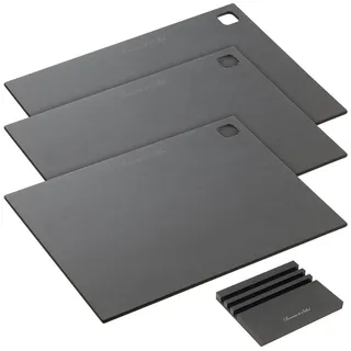 3er-Set Holzfaser-Schneidebretter mit Ständer, 37 x 27,5 x 0,6 cm