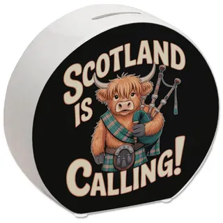 speecheese Spardose Scotland is calling! Spardose mit Highland-Kuh-Motiv