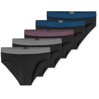 SCHIESSER Slip 95/5 schwarz/grau/blau XXL 5er Pack