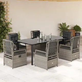 vidaXL Garten-Essgruppe 7-tlg. Hellgrau