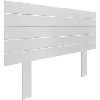 DHOME Kopfteil aus recyceltem DM-Holz mit Horizontalen Palettenstil-Beinen Palettenbett inklusive Beschläge (110cm, Solide Weiß)