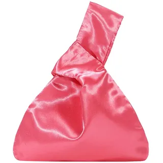 craspire Clutch Handgelenktasche Geknotet Rosa Abendhandtasche Mini Geldbörse Kleine Tragetasche Aus Japanischem Satin Edel Elegant Tragbar Handy Geldbörse Reise Und Kleingeldaufbewahrung