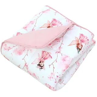 TupTam Baby Krabbeldecke 120x120 cm – Gepolstert, weich, Baumwolle, Farbe: Fee Rosa