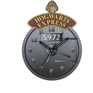 Disney Harry Potter HP3052 Wanduhr, Hogwarts-Express-Form, Schwarz