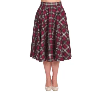 Banned A-Linien-Rock Winter Check Rot Kariert Retro Vintage Swing Skirt rot M