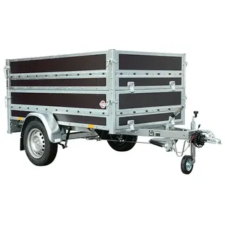 Stema Anhänger WOODOXX 1000 mit Bordwandaufsatz u. Flachplane  (Nutzlast: 728 kg, Einachser, Kasteninnenmaß: 201 x 115 x 80 cm, Gebremst)