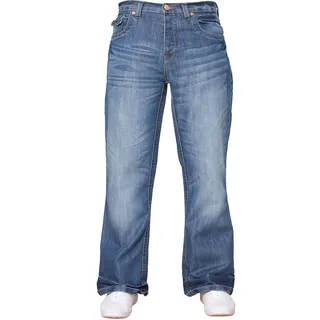 APT Herren einfach blau Bootcut weites Bein ausgestellt Works Freizeit Jeans Große Größen in 3 Farben erhältlich - 46W / 30L
