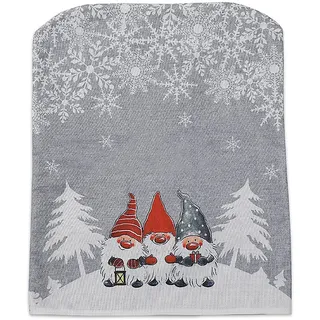 BFYDOAA Weihnachts-Stuhlhussen Im 4er-Pack, Weihnachts-Stuhl-Rückenbezüge, Esszimmerstuhl-Bezüge, Waschbare Weihnachts-Stuhlbezüge für Esszimmer, Küche, Urlaub, Party-Dekoration(Grau)